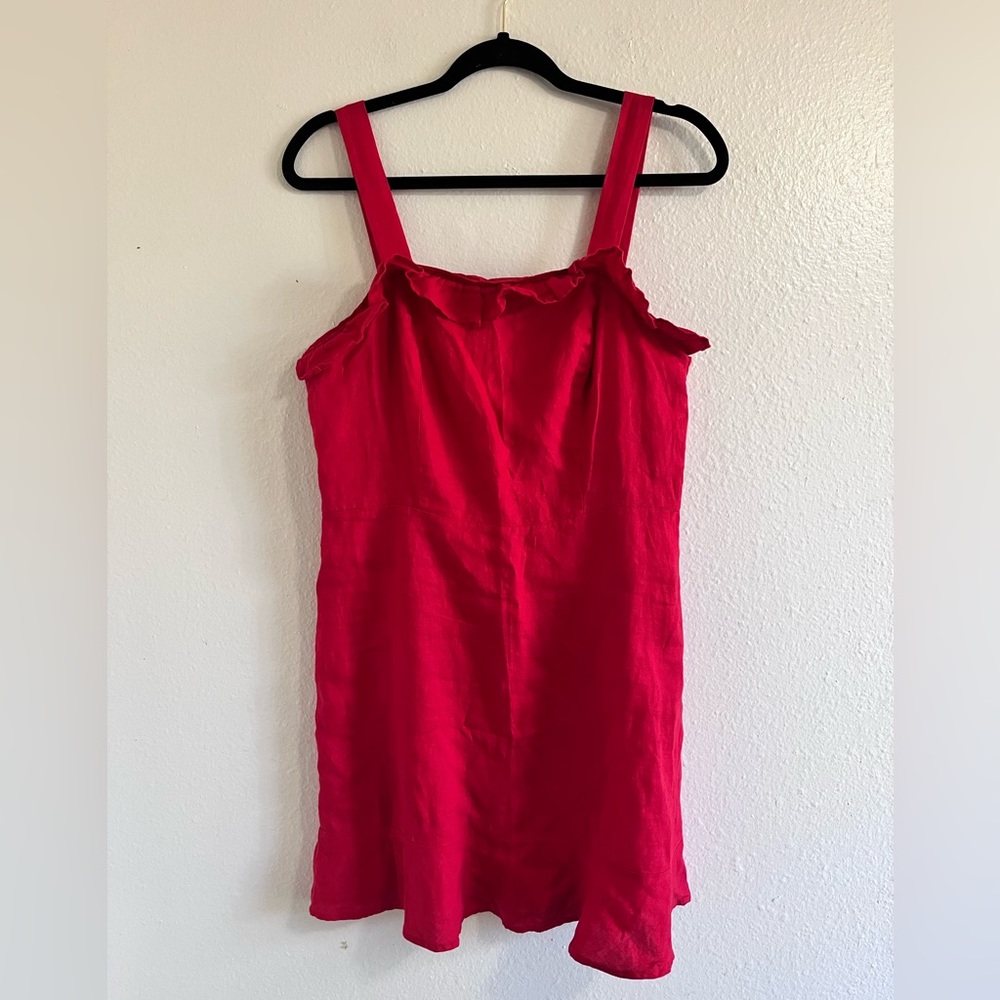 Mango Ruffle linen mini dress size M - Picture 5 of 14